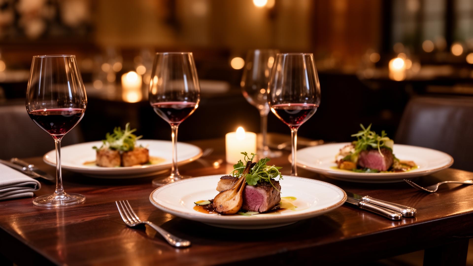 Elegant fine dining setting at a Kirkland restaurant