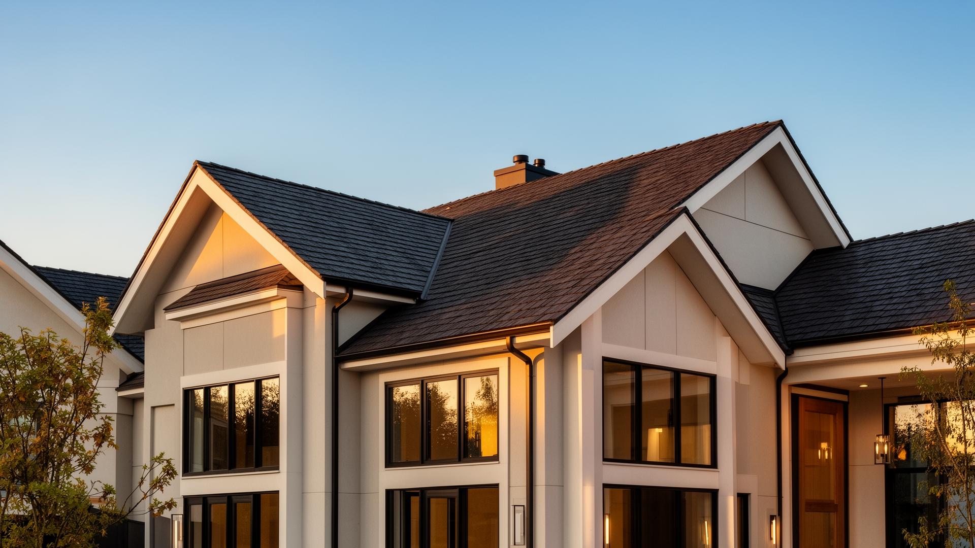 Luxury Kirkland home exterior at golden hour